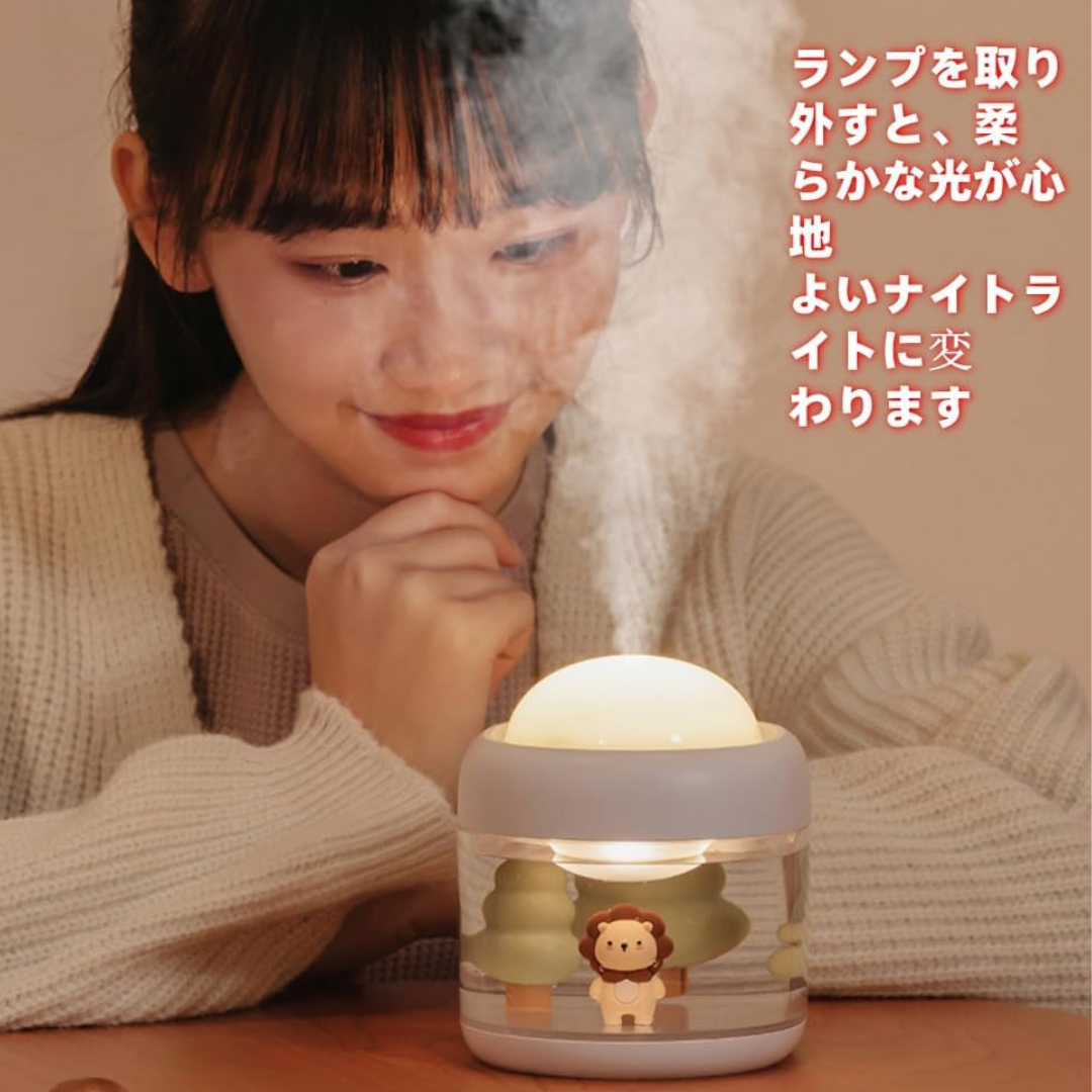 Kizuna Store™ただの加湿器じゃない。親子で楽しむ、癒しと感動のナイトライト体験|静音・USB給電・星空プロジェクター付き